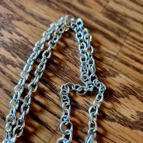 BRIGHTON Vintage Blue, Black, Silver And Enamel Heart Necklace BOHEMIAN! - Picture 4 of 10